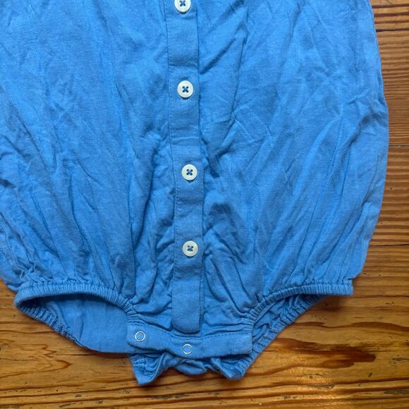 Kate Quinn modal blue short sleeve button up bodysuit SIZE 2T - Picture 2 of 4